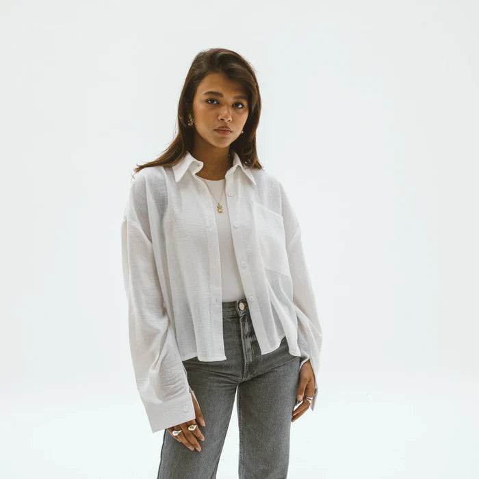 Oshe Cropped Linen Shirt