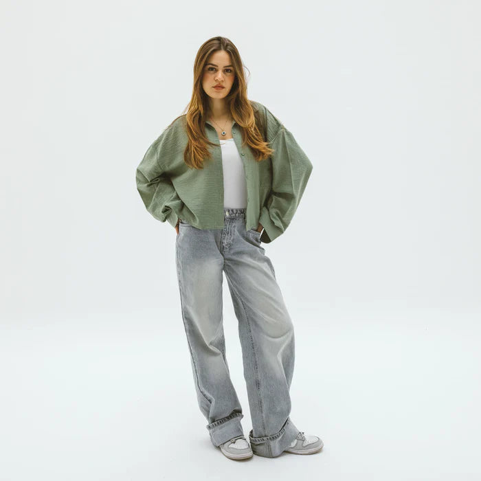 Oshe Cropped Linen Shirt