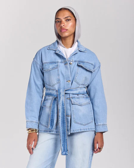 Sabeya Snatched Denim Jacket