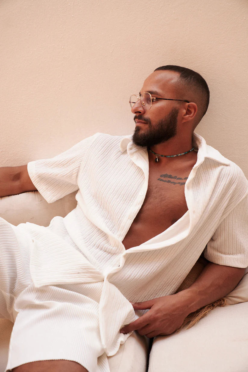 Textured Shirt In Off White