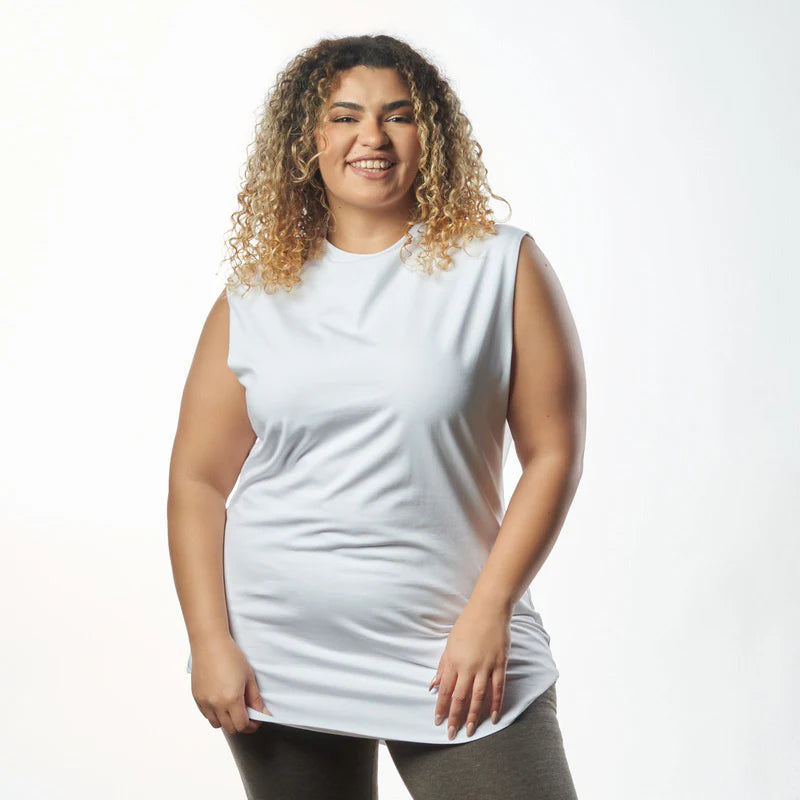 Breathe Double Layer Long Fit Sleeveless Basic T-Shirt