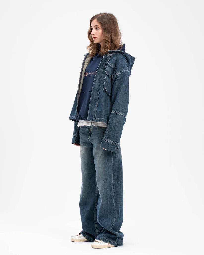 Navy Hooded jacket