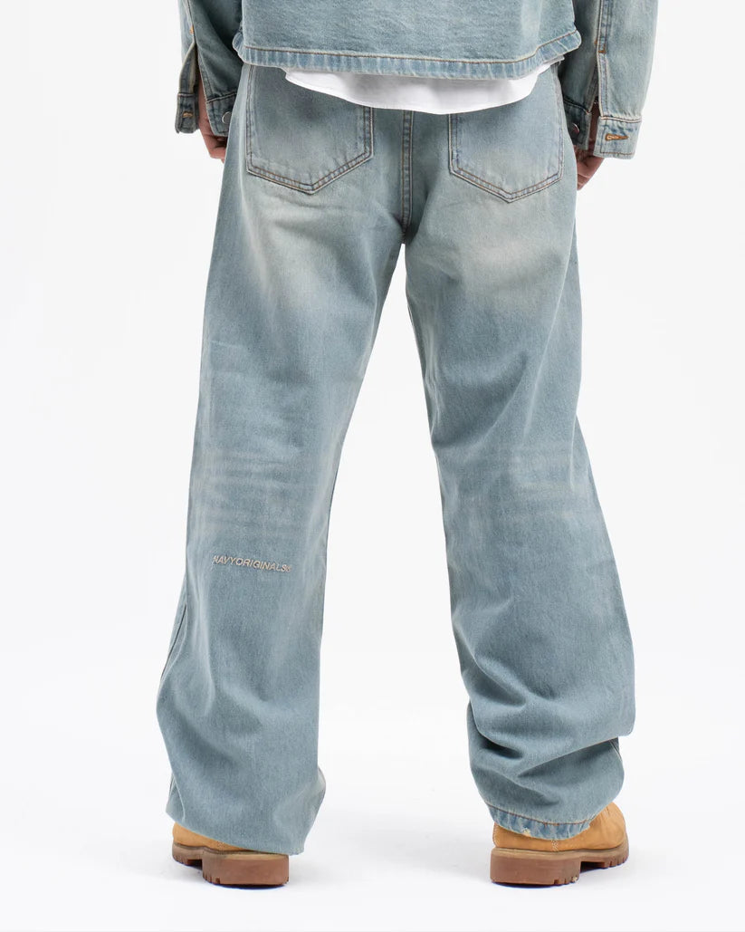 Navy Wide leg jeans/Men