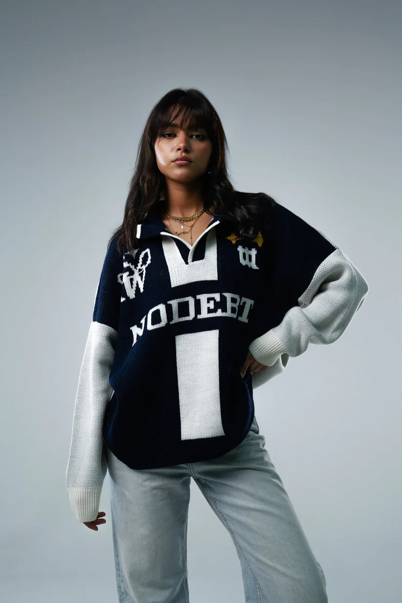 WOKE No debt Knitted Polo