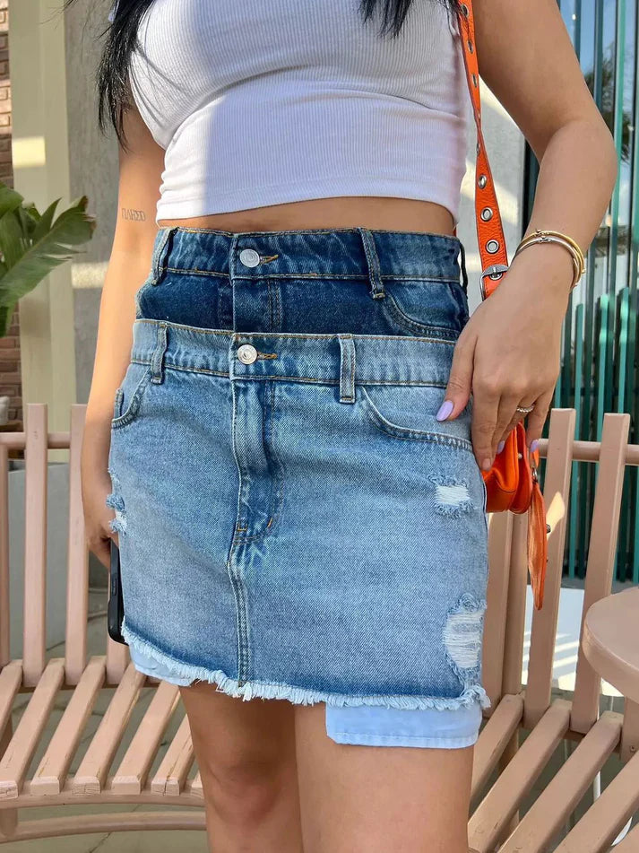 Maison de Chris Double Layered Skirt