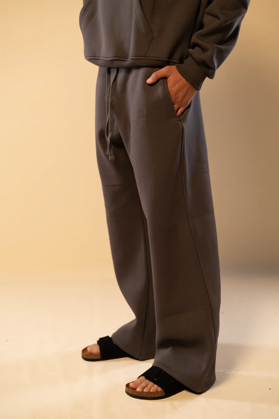 Blac Embroidered Logo Straight leg Sweatpants