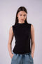 kntd W High Neck Velvet Top 2548