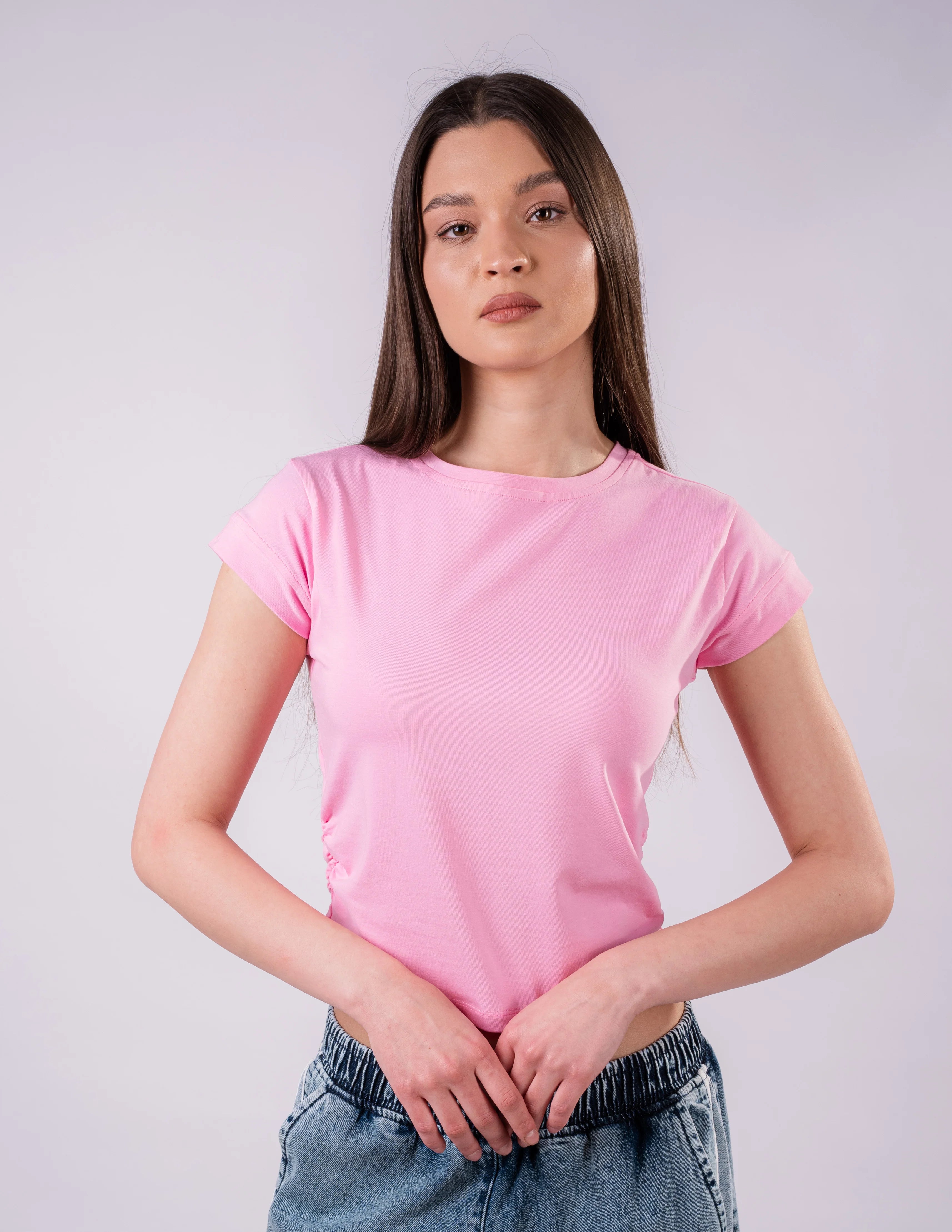 kntd W Drape Cropped Tee 2531