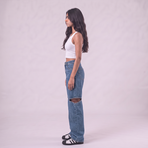 Maison de Chris Cut Out Denim Pants