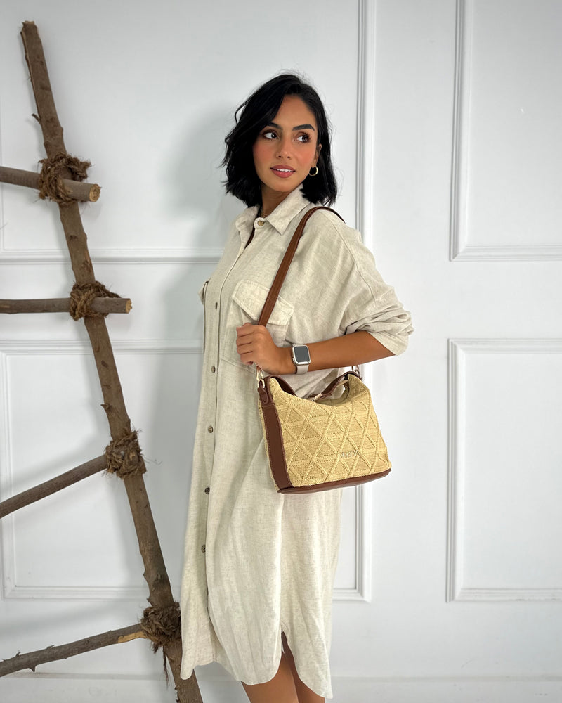 Deeda Eleni Raffia Bag
