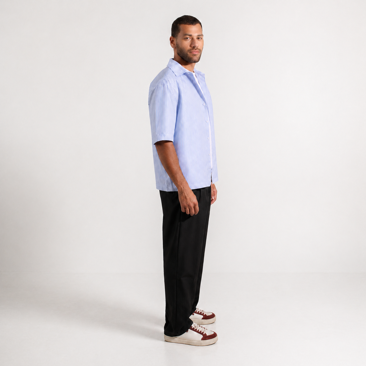 Denjoe Short Sleeve Striped Shirt Boxy Fit