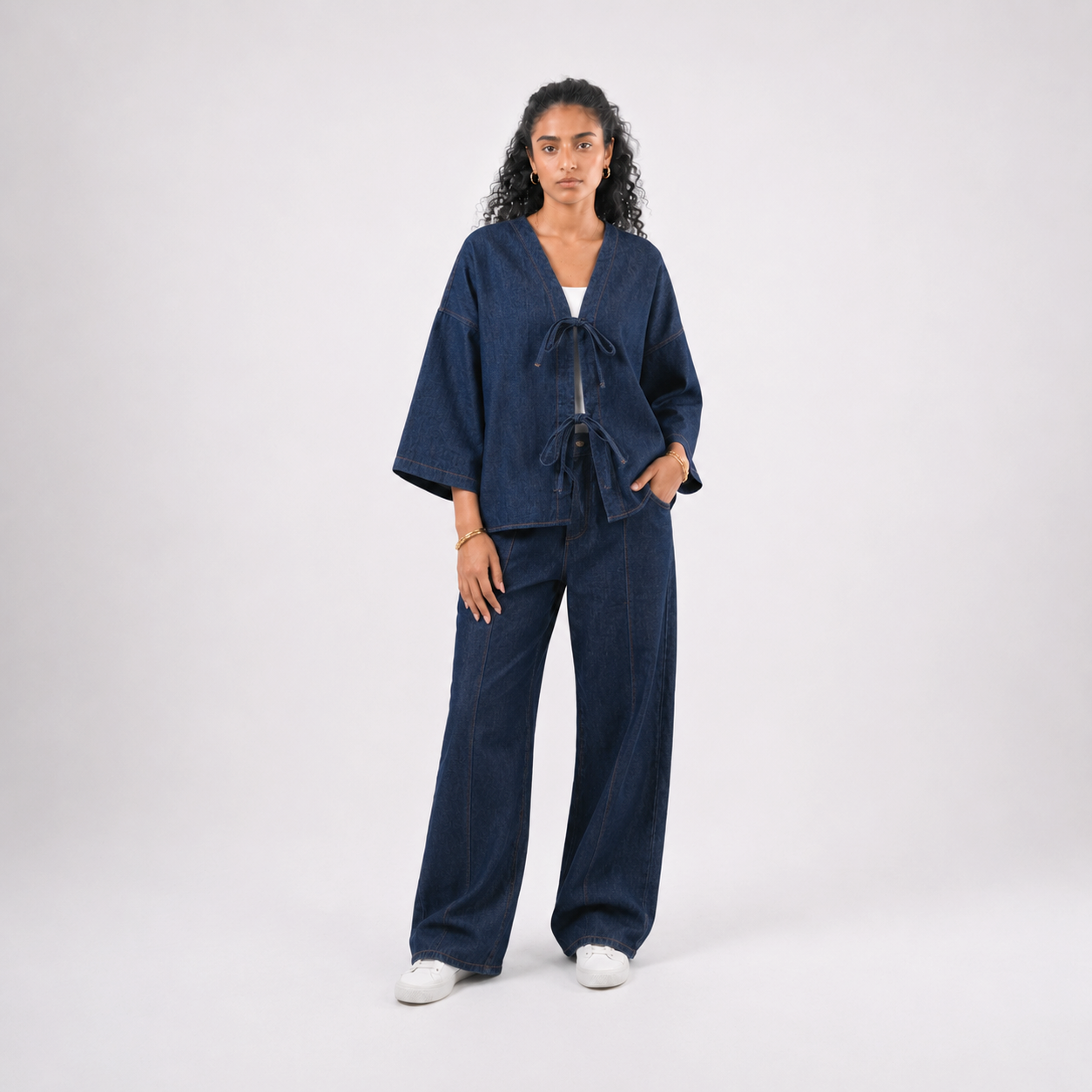 Eighties Front Tie Denim Shirt