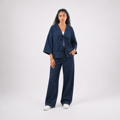 Eighties Front Tie Denim Shirt