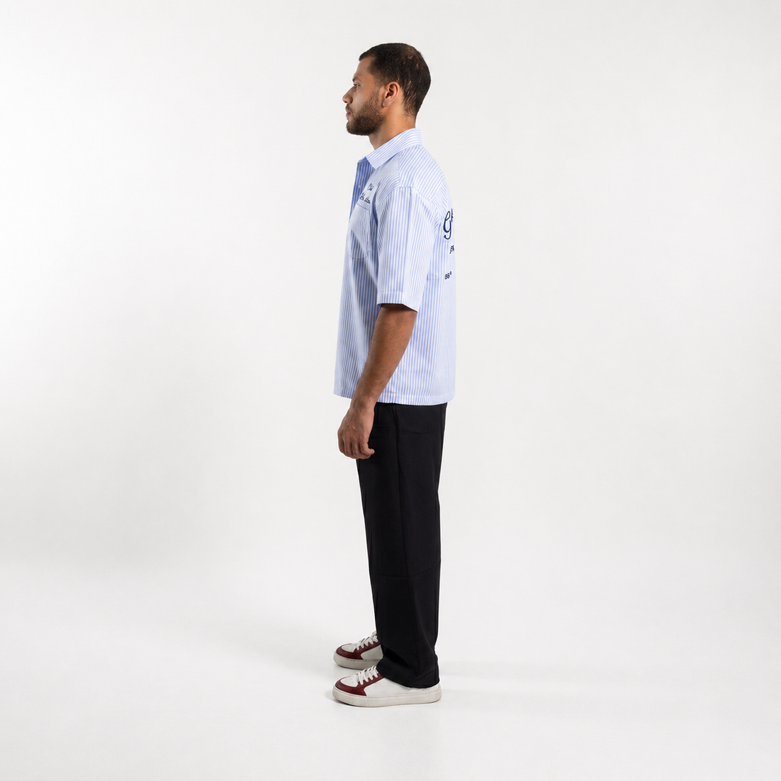Denjoe Short Sleeve Striped Shirt Boxy Fit
