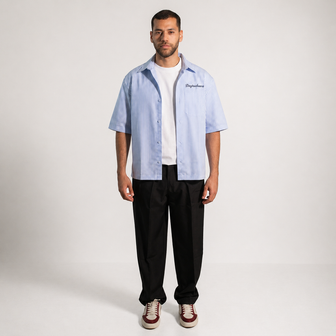 Denjoe Short Sleeve Striped Shirt Boxy Fit