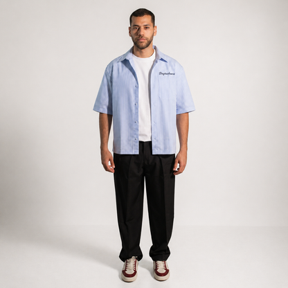 Denjoe Short Sleeve Striped Shirt Boxy Fit
