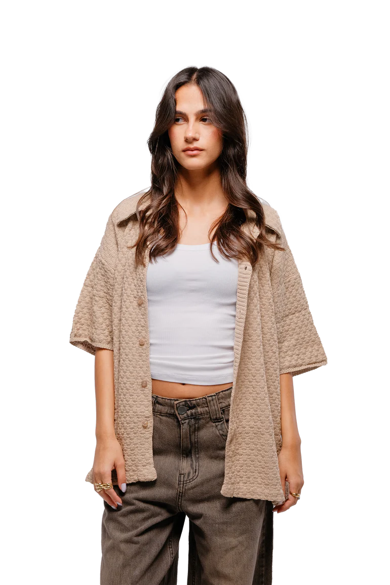 Knit Shirt In Beige