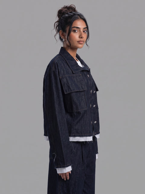Eighties Denim Shirt With Poplin