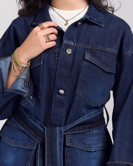 Sabeya Snatched Denim Jacket