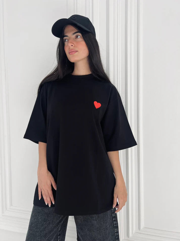 Maison De Chris I Heart You  Oversized Heart T Shirt
