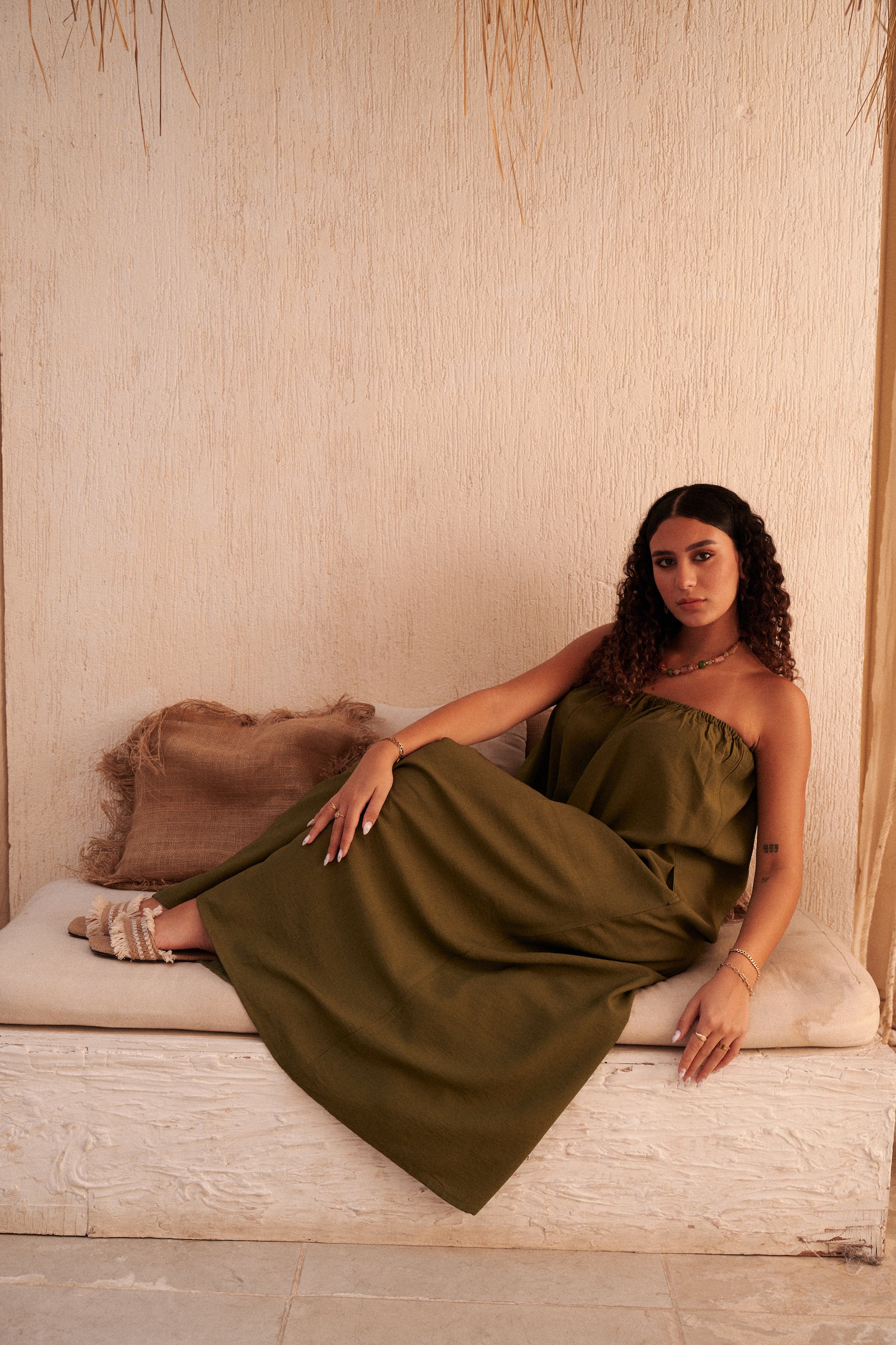 Flowy Dress In Olive