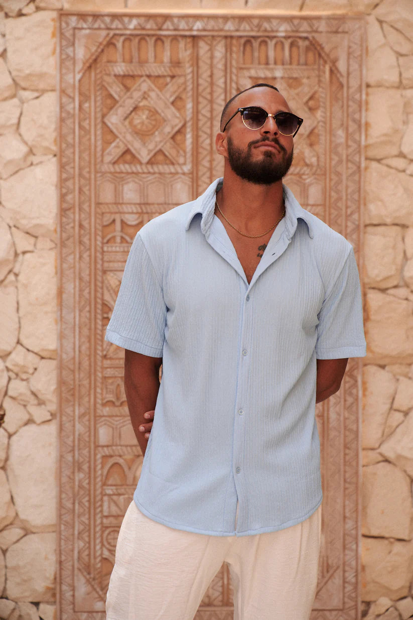 Textured Shirt In Sky Blue