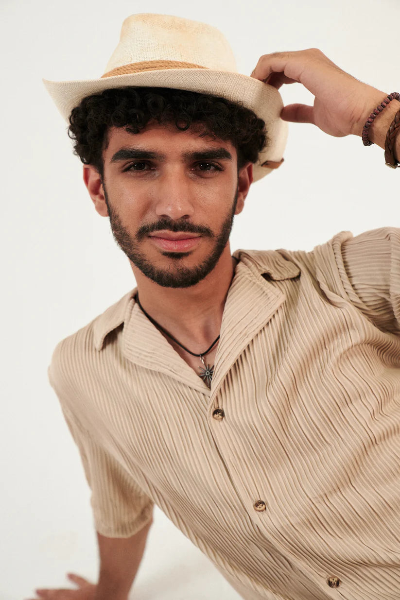 Ribbed Shirt In Cream