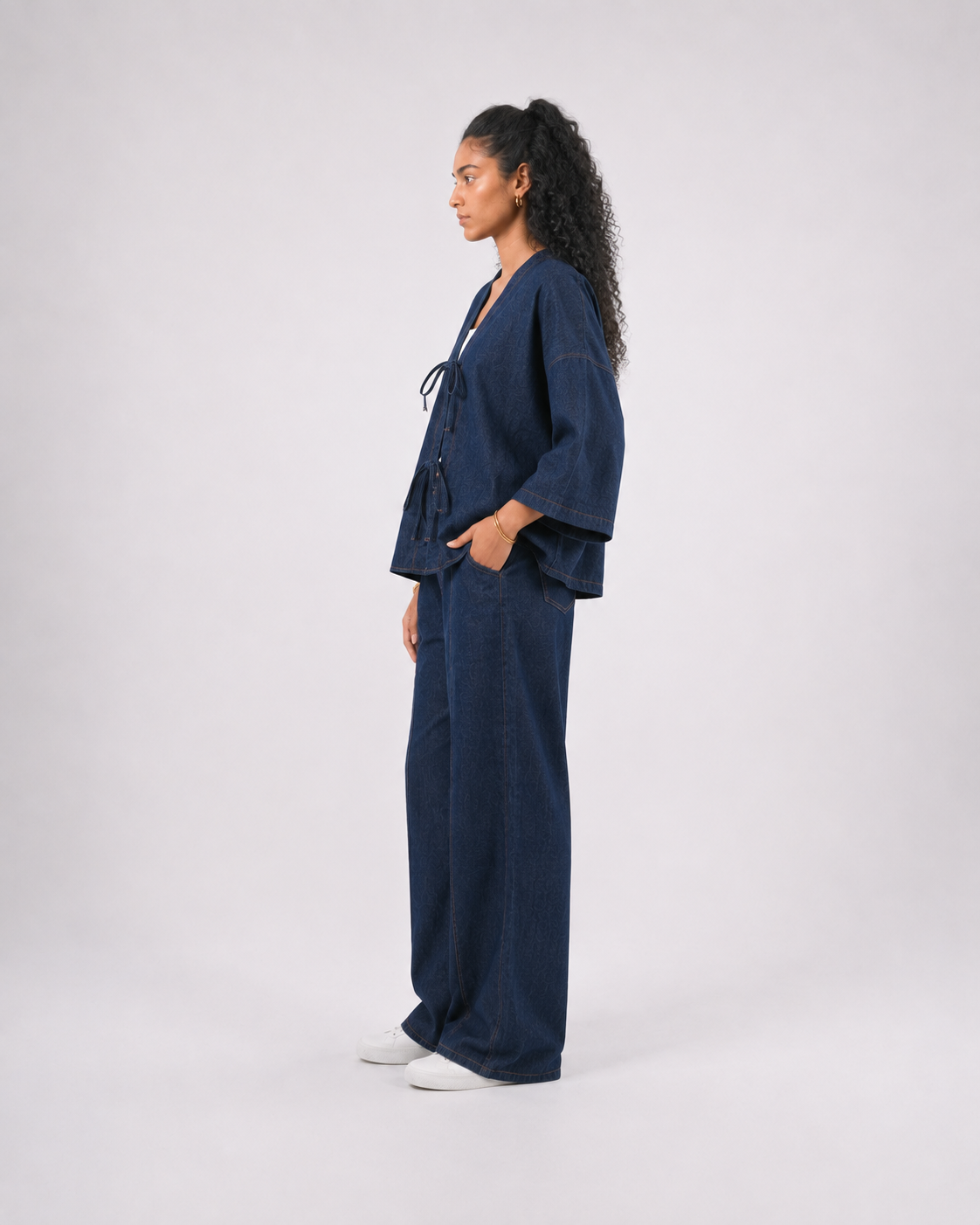 Eighties Front Tie Denim Shirt