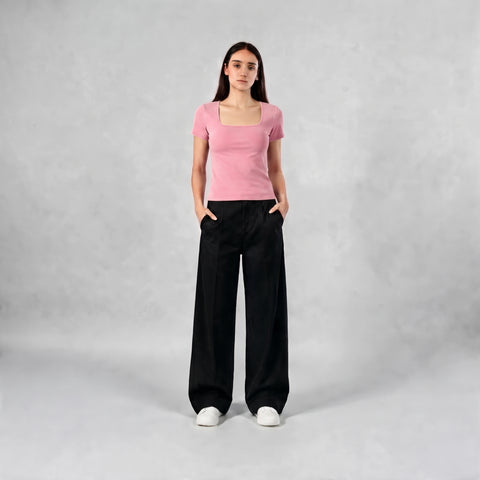 Diss & Miss Cotton Square Neck Short Sleeve