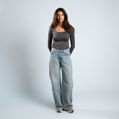 Diss & Miss Long Sleeve Square Neck Top 2