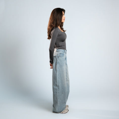 Diss & Miss Long Sleeve Square Neck Top 2