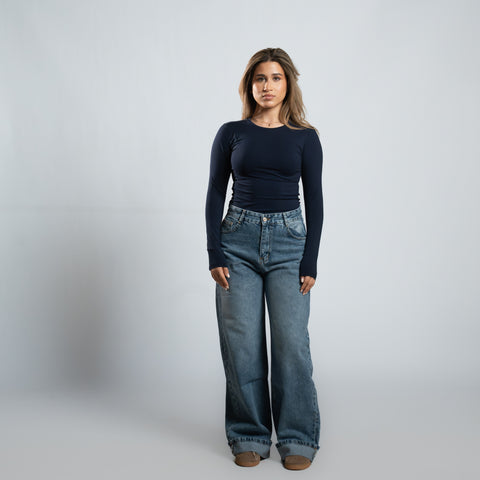 Seemly Long Sleeve Cotton Round