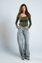 Diss & Miss Long Sleeve Square Neck Top 1