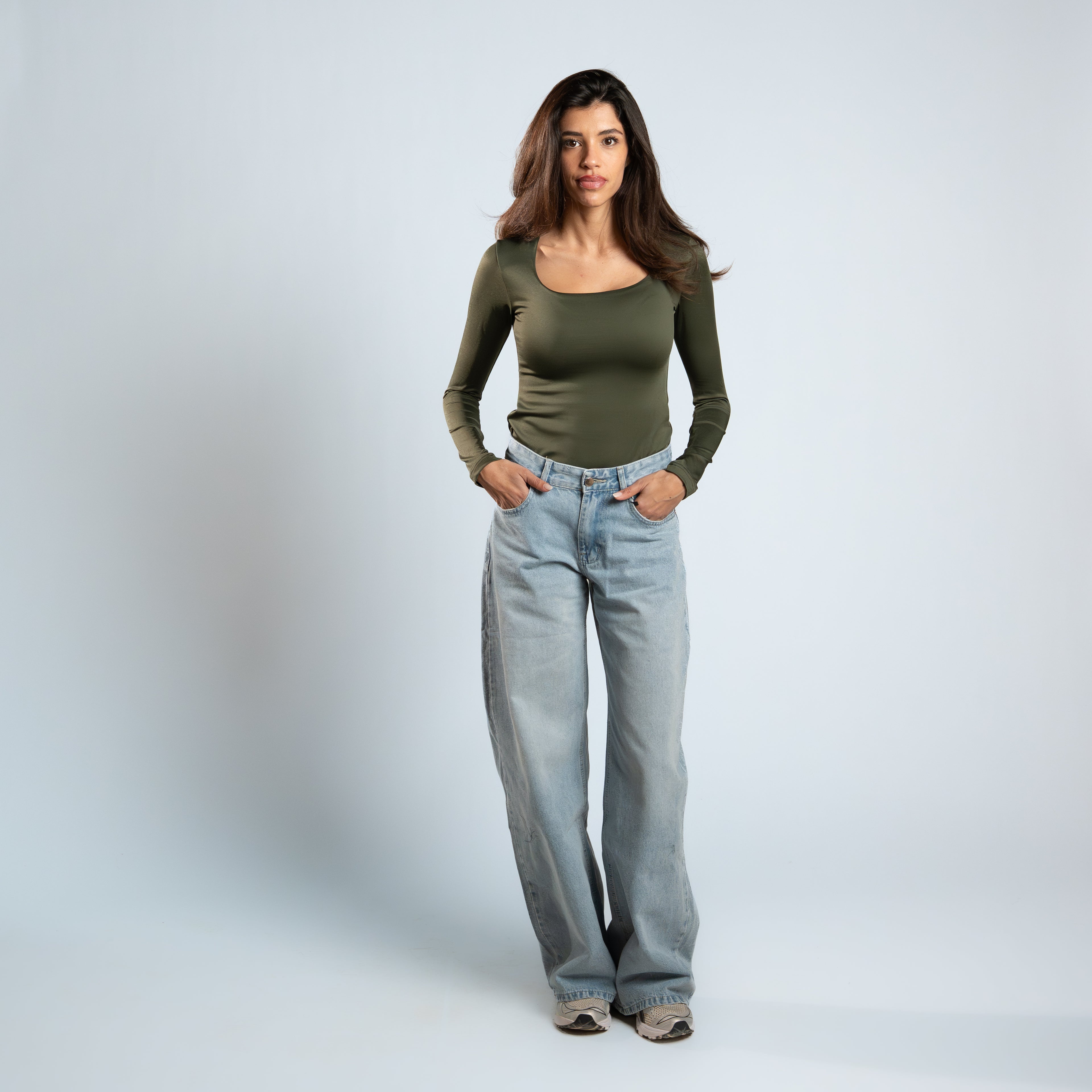 Diss &amp; Miss Long Sleeve Square Neck Top 1