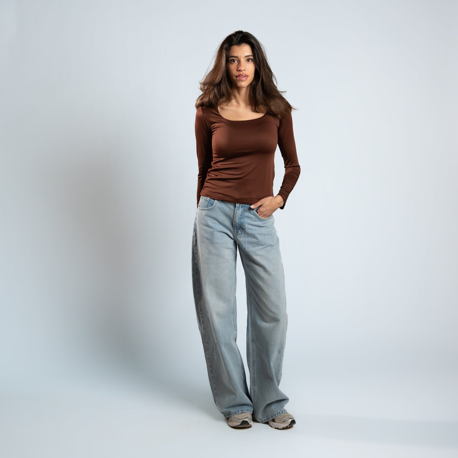 Diss &amp; Miss Long Sleeve Square Neck Top 1
