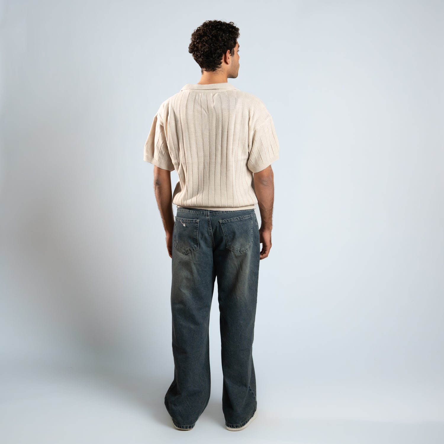 Bucks Ribbed Knitted Polo Boxy Fit