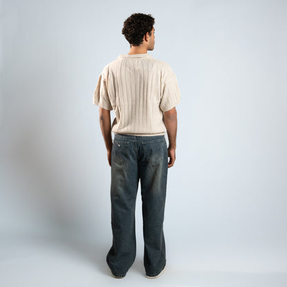 Bucks Ribbed Knitted Polo Boxy Fit