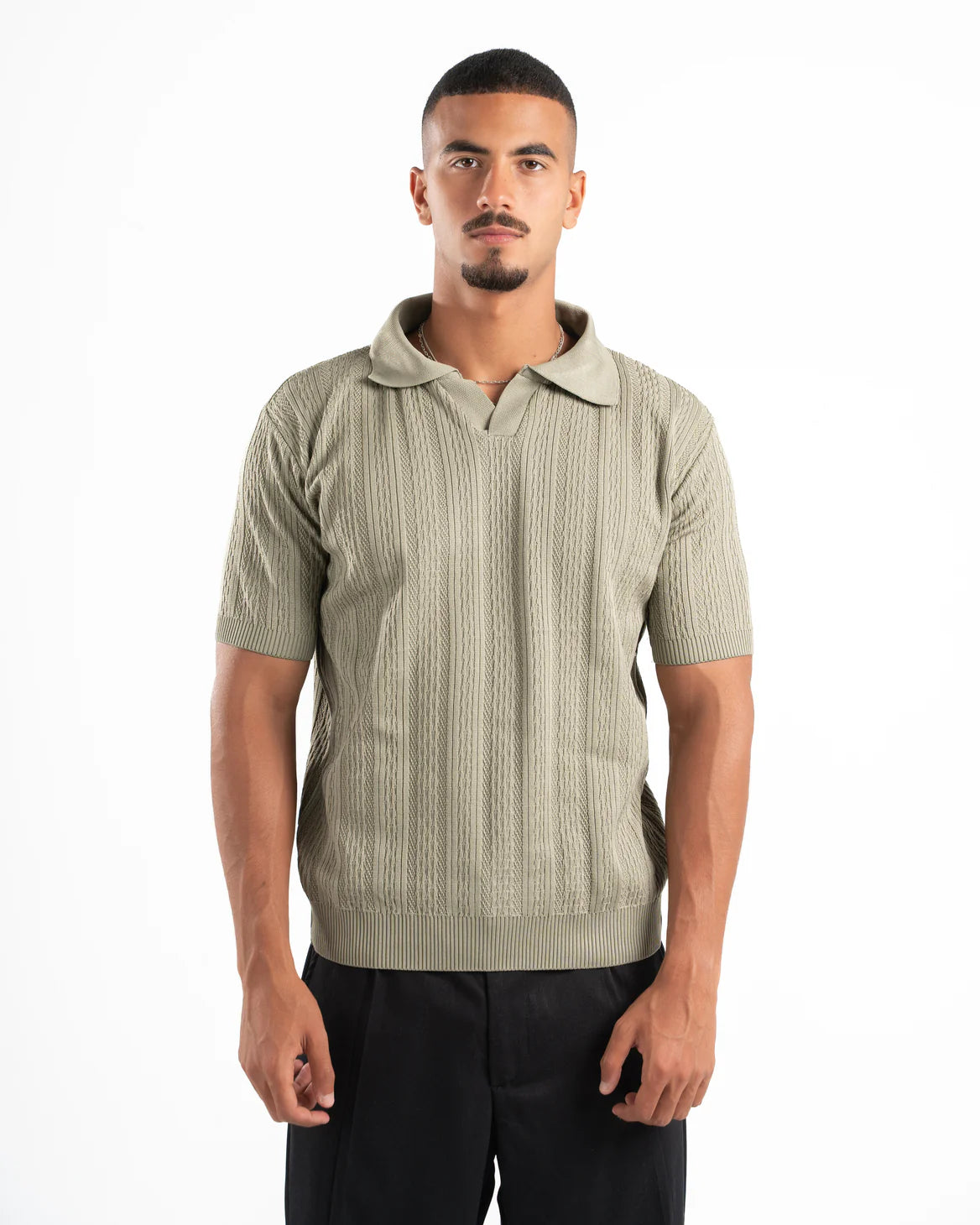 Psych Patterned Knit Polo