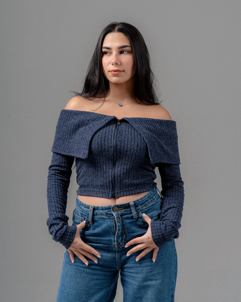 KUJI Refined Zipper Top