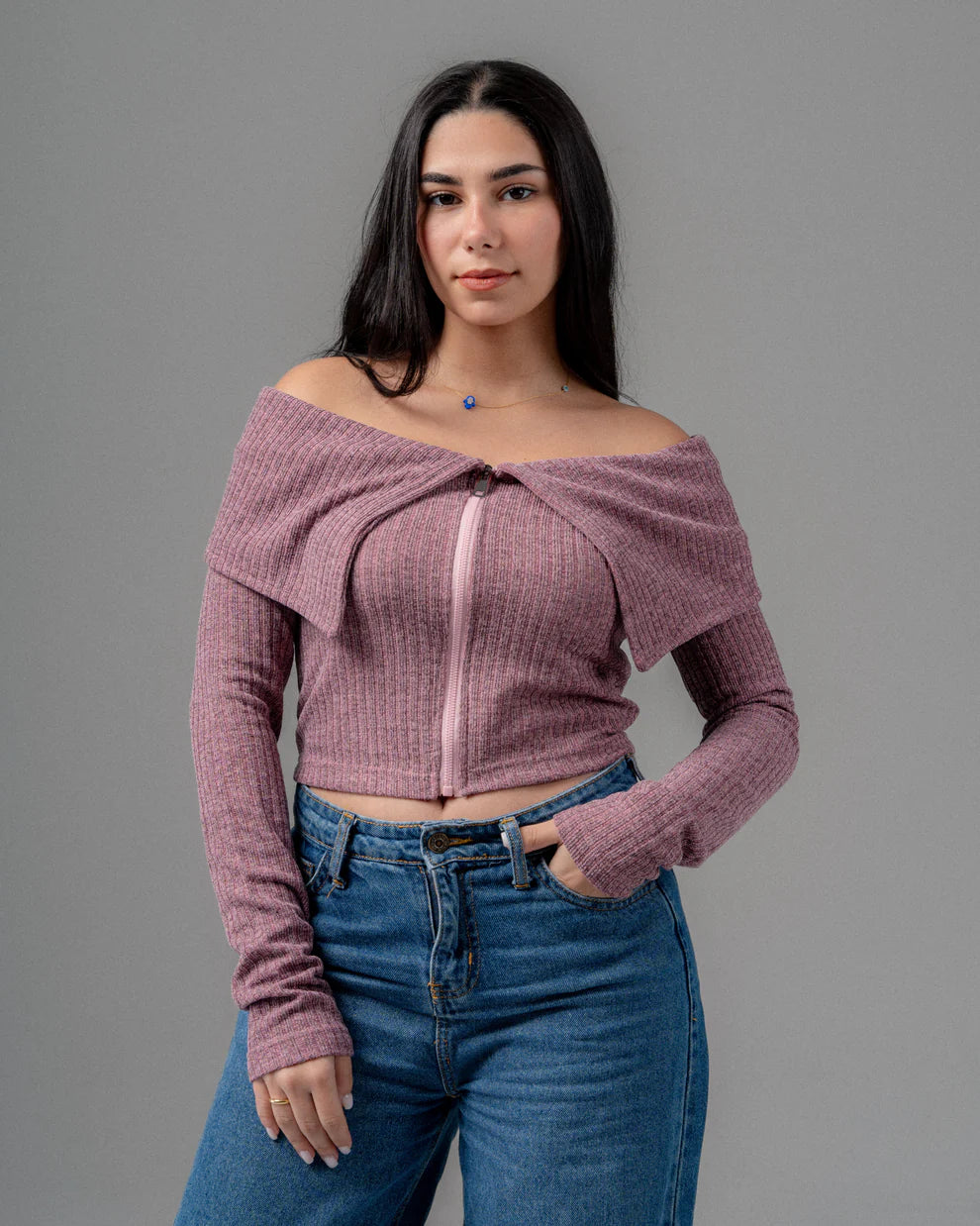 KUJI Refined Zipper Top