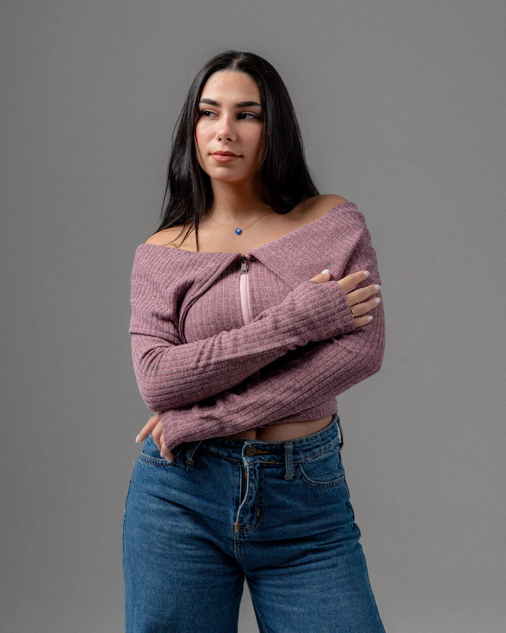 KUJI Refined Zipper Top