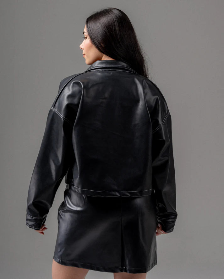 KUJI Stitched Leather Jacket