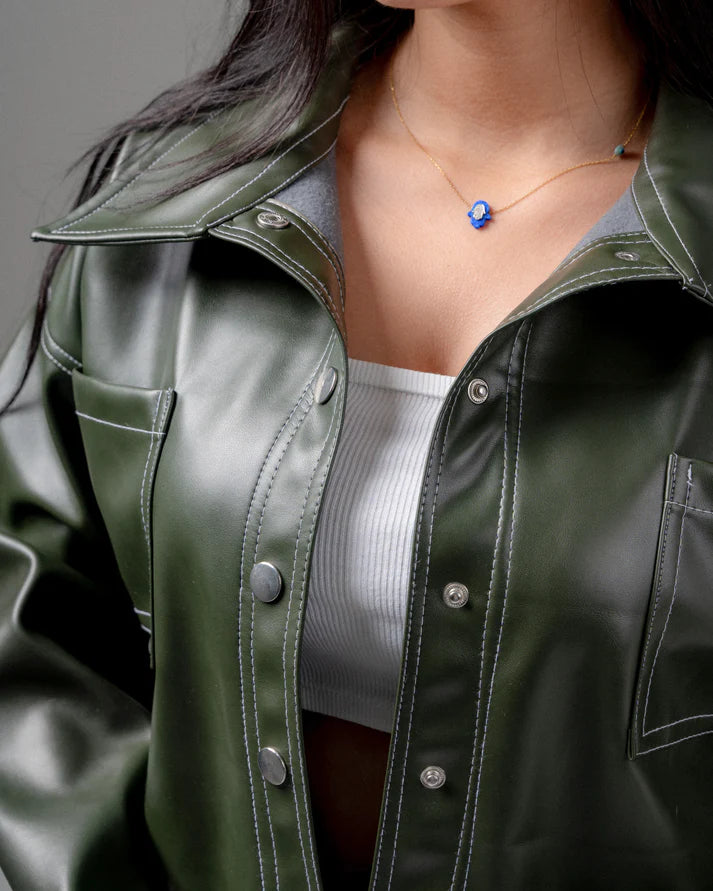 KUJI Stitched Leather Jacket