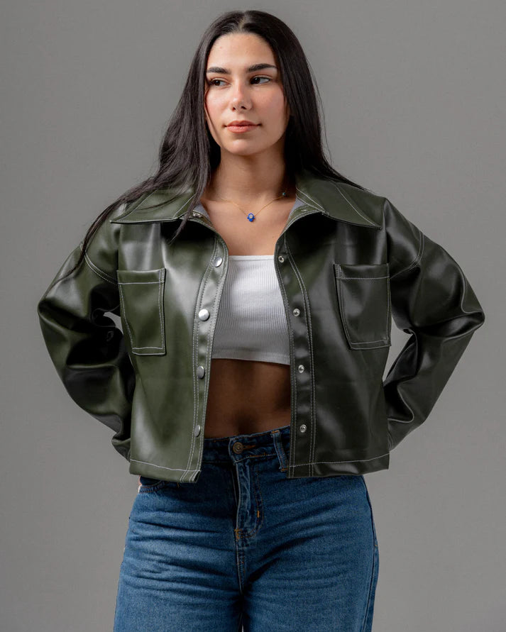 KUJI Stitched Leather Jacket