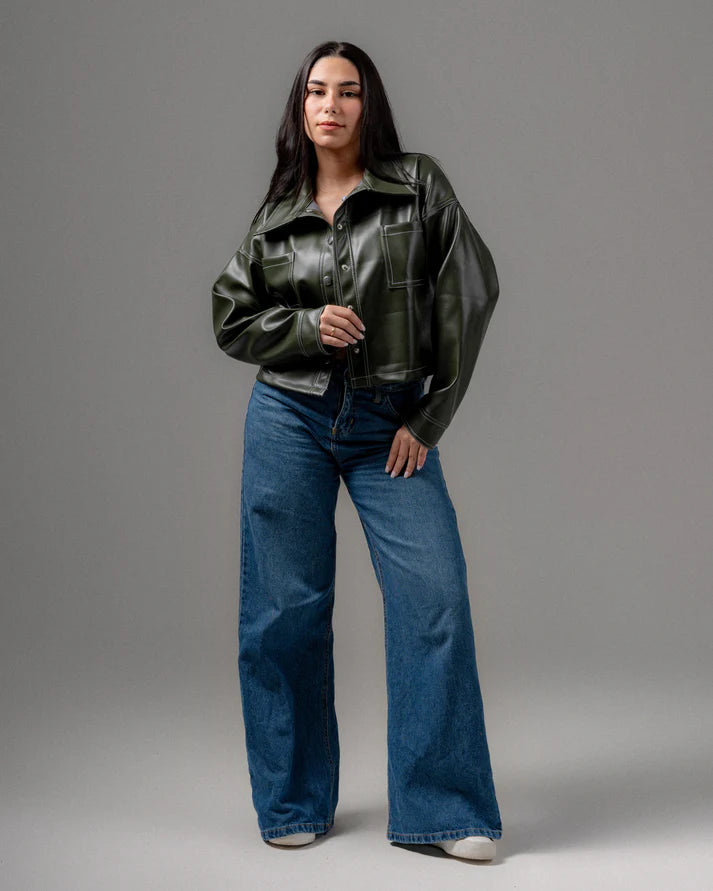 KUJI Stitched Leather Jacket