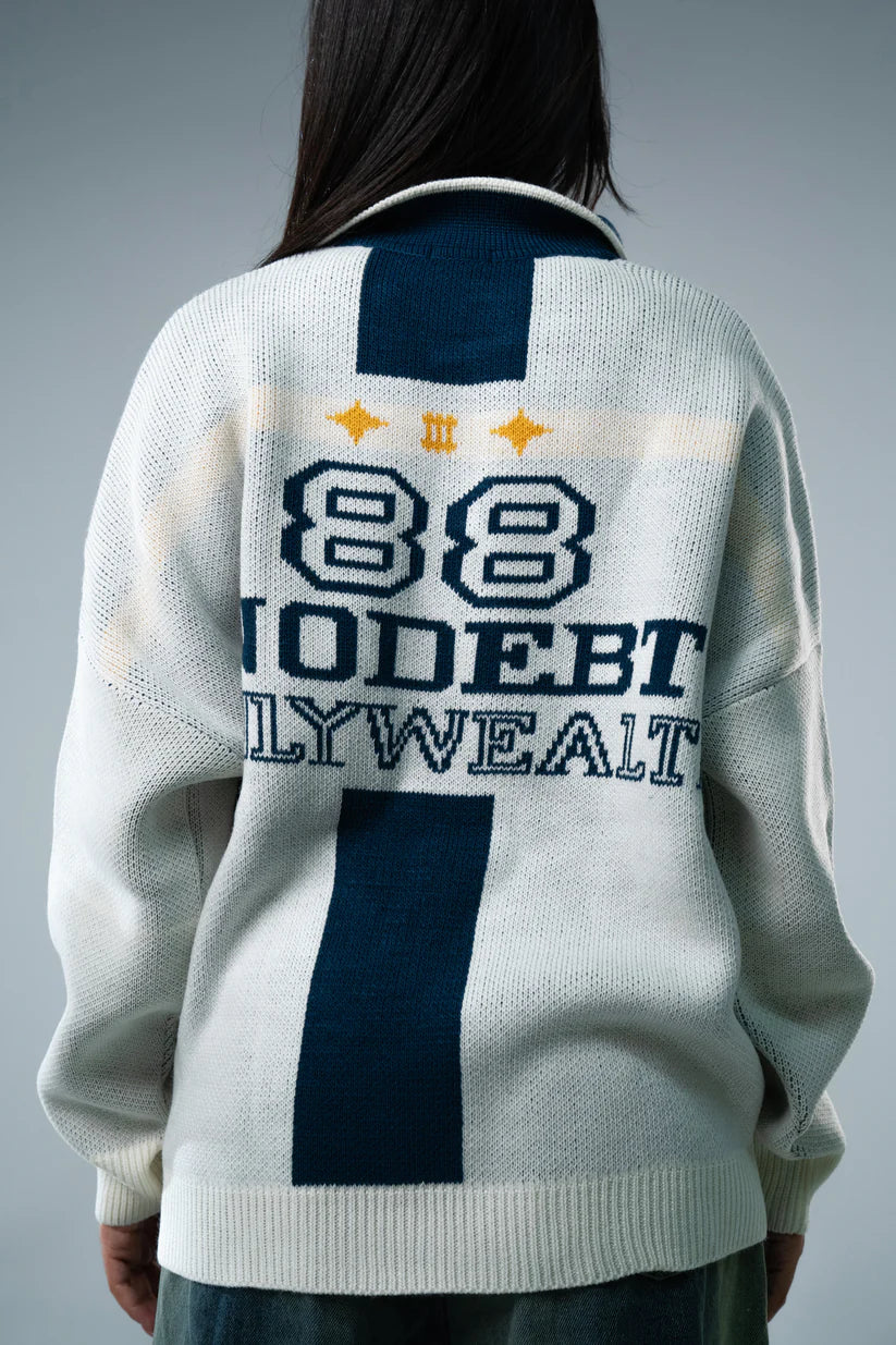 WOKE No debt Knitted Polo