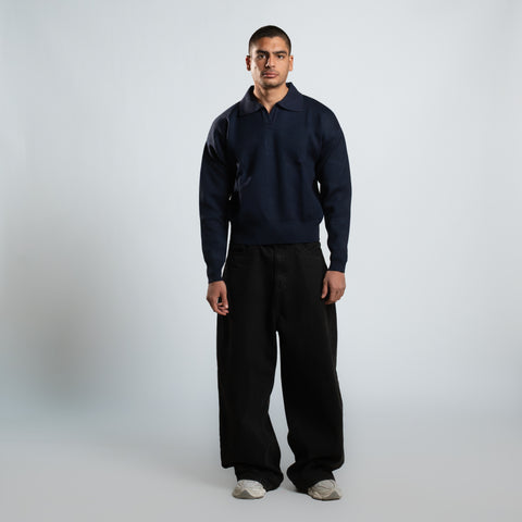 Eighties Long Sleeves Knitted Polo