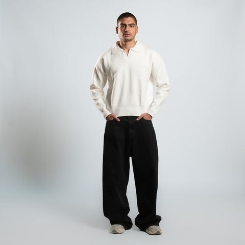 Eighties Long Sleeves Knitted Polo