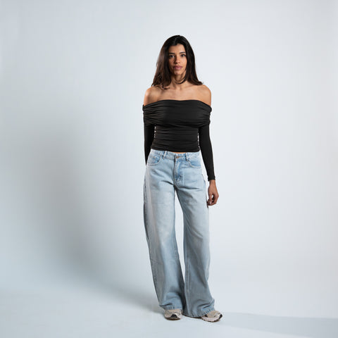 Blanks and Co Off Shoulder Draped Long Sleeve