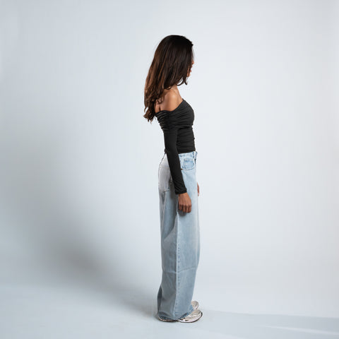 Blanks and Co Off Shoulder Draped Long Sleeve
